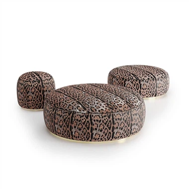 Pouf họa tiết da báo